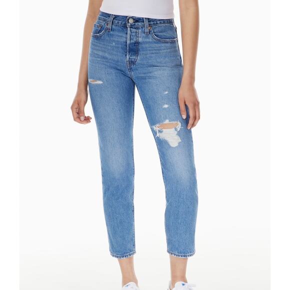LEVI'S High Rise Wedgie Jeans Distressed 25 - Picture 1 of 13